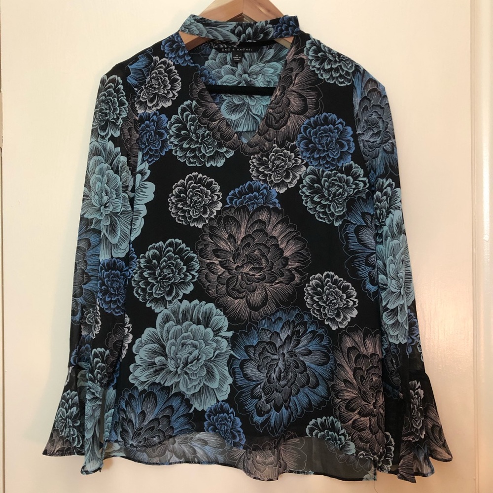 Floral choker neck blouse